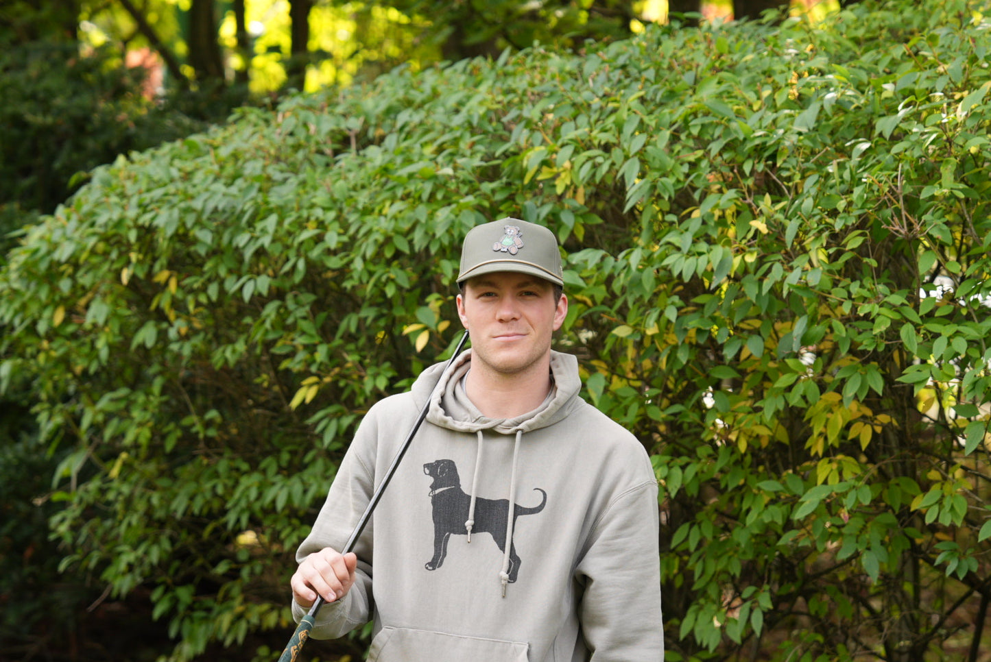 Divots Teddy Bear Branded Bills Trucker Hat (Green w/ Green Rope)