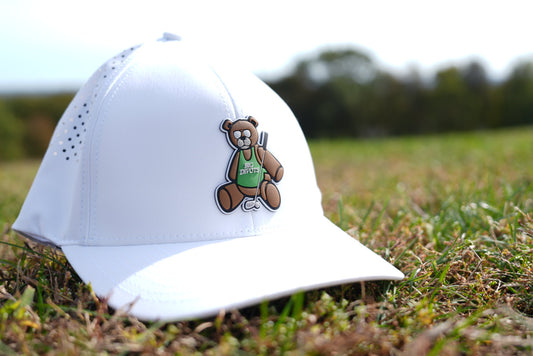 Divots Teddy Bear Branded Bills Hat (White)
