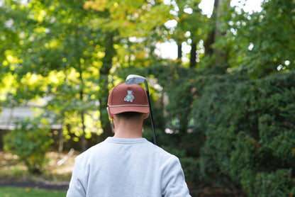 Divots Teddy Bear Branded Bills Trucker Hat (Brick w/ White Rope)